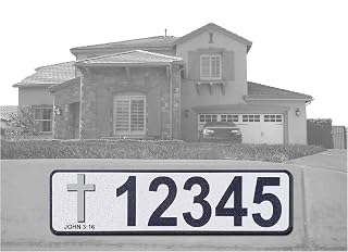 Curb-N-Sign John 3:16 Individual Peel & Stick Curb-Wrap, Reflective Aluminum Numbers/Letters, Sticks to Concrete, Wood, Metal, Tile, Brick, Glass, Paint, Stucco, Plastic, Rock, Perfect for Every Home