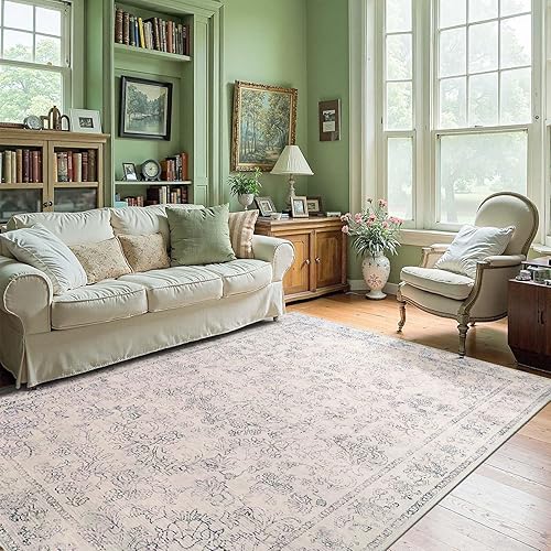 Miniatura 41 de jinchan Tapete de pasillo o cocina lavable, de época, reverso de hule antideslizante, ultradelgado, floral, para dormitorio, baño, lavandería y sala