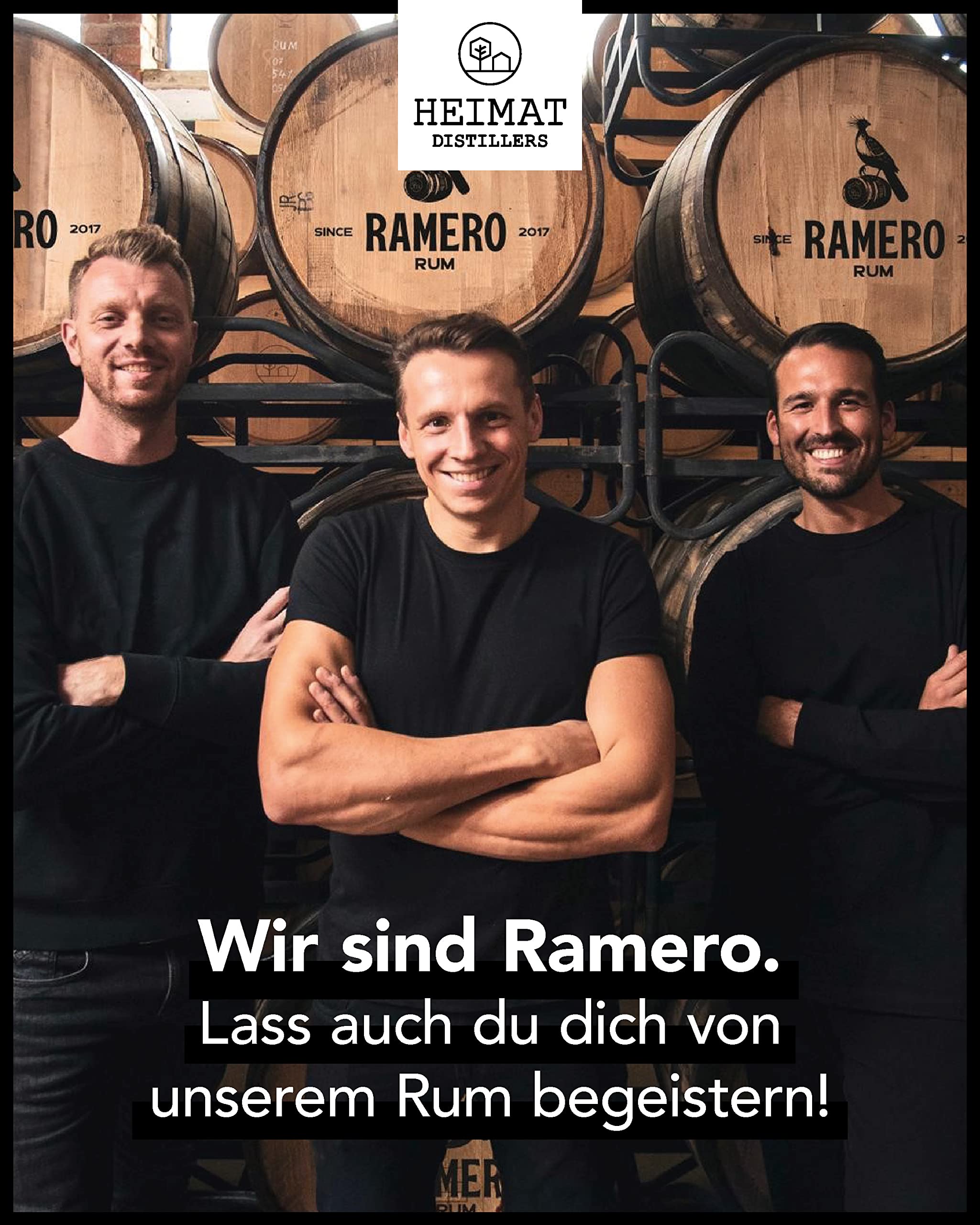 RAMERO PX Sherry Cask Rum 46% vol – Premium Rum aus Deutschland | weich & komplex mit Noten von Rosinen, Karamell & Schokolade | gereift in Pedro Ximénez Sherryfässern | 500 ml