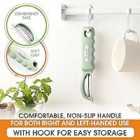 Vista 6 de Spring Chef Pelador de Verduras Giratorio Premium, Mango Cómodo y Cuchillas de Acero Inoxidable Ultra Afiladas - Pelador de Cocina Perfecto Para