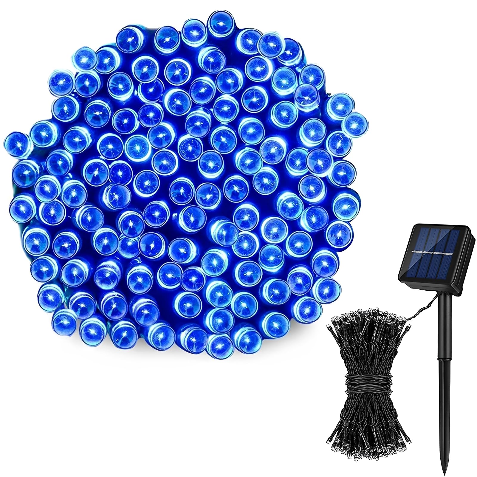 FANSU LED Garden Lights, Gypsophila 8 Modes Indoor/Outdoor Solar String Lights, Solar Lights Outdoor Garden, for Patio Yard Home Christmas Parties Wedding Decorations (Blue,22M/200LED)