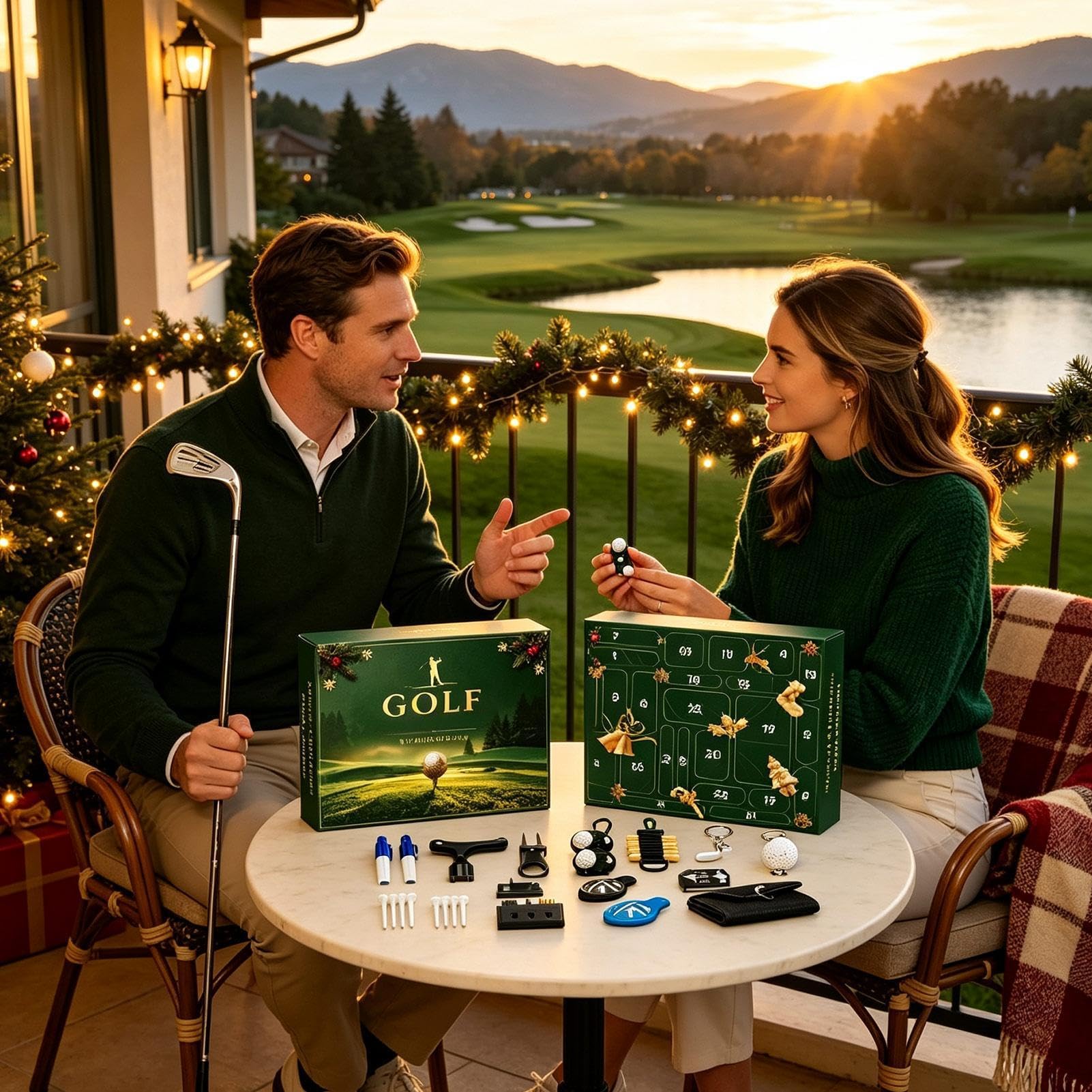 Calendario 'Avvento Golf Di Natale Set Accessori Golf 24 Giorni