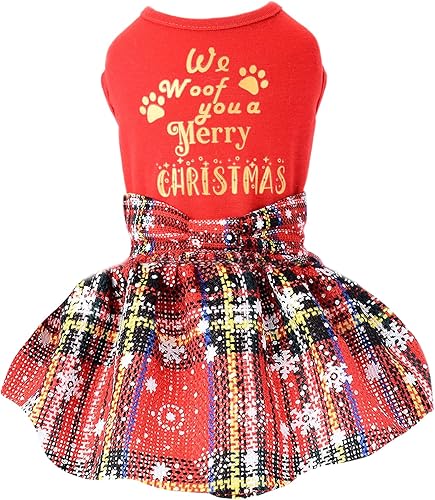 Traje de Navidad para perro, vestidos para perros medianos y niñas, talla XXS, ropa para cachorros, vestido de vacaciones, ropa de gato de Navidad,