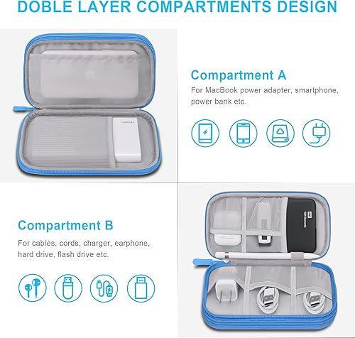 Miniatura 2 de Organizador electrónico, organizador de cables de viaje, bolsa de bolsa de transporte para accesorios electrónicos, funda de transporte portátil de