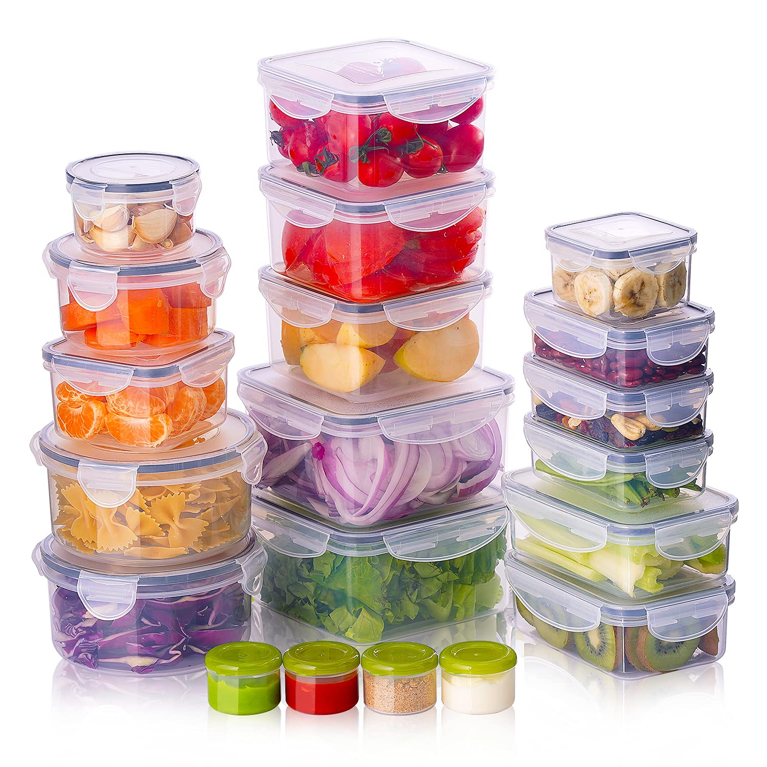 Buy Large Plastic Food Storage Container with lid, CASA LINGO Meal Prep