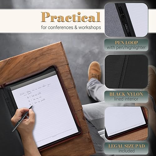 Miniatura 3 de Christian Art Gifts Juan 3:16 Cruz de dos tonos con cremallera marrón de piel sintética padfolio/cartera carpeta bloc de notas con un solo bolígrafo