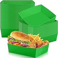 Vista 11 de Uiifan 50 bandejas de papel extragrandes negras de 5 libras desechables para comida, barco, nachos, bandeja para servir aperitivos, resistente a