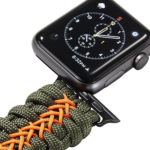 Miniatura 7 de Savior Survival Gear - Correa de repuesto para Apple Watch de 1.6542 mm, hecha de 550 cuerda de paracaídas con grillete ajustable de acero