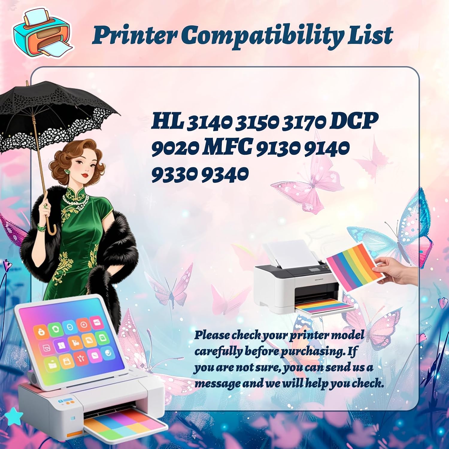 Compatible for Brother HL-3140 Fuser Roller Work for Brother HL 3140 3150 3170 DCP 9020 MFC 9130 9140 9330 9340 Printers, with Chip, High Yield 5000 Pages, High-Definition Printing (2 Set)