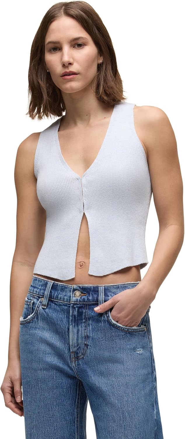 HUDSON Womens Sleeveless V-Neck Sweater