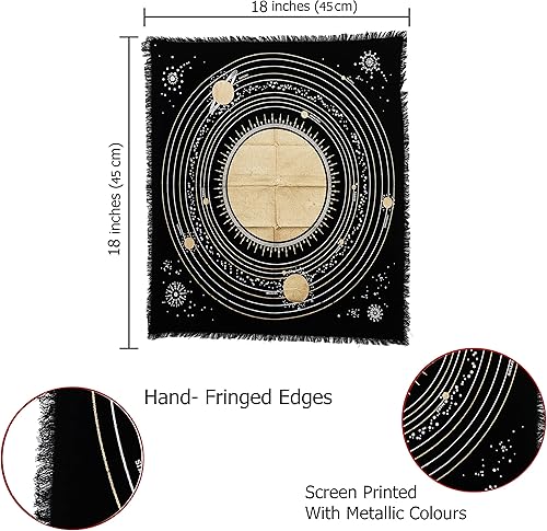 Miniatura 8 de Indian Consigners Tela de altar planetas espirituales, estrellas rituales y galaxia, hermoso sistema solar, mantel de altar de 24 x 24 pulgadas