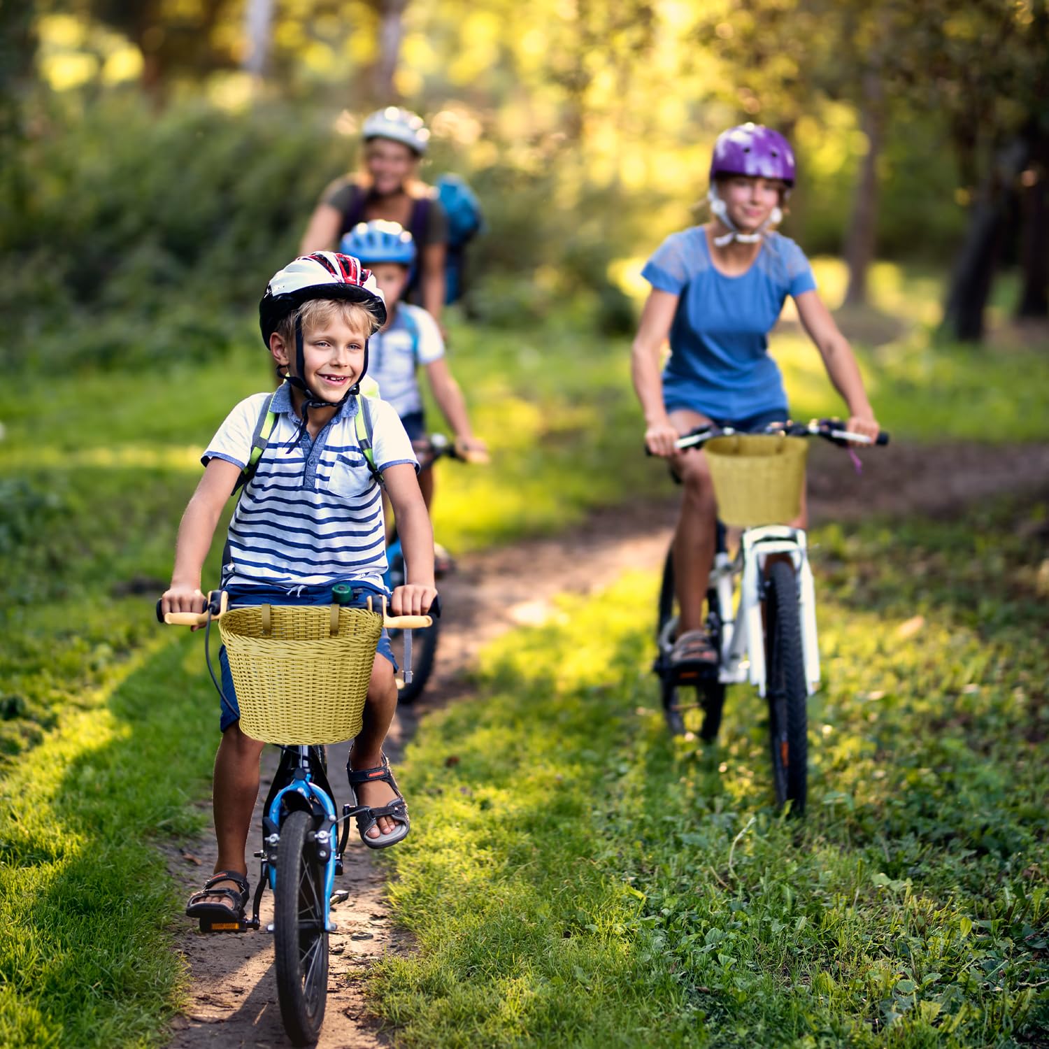 Weidenkorb, gewebte Fahrradkörbe, Fahrradkorb vorne, für Damen, Herren und Kinder, passend für die meisten Fahrräder, Strandcruiser, stationäre Fahrräder, E-Bikes, Rennräder