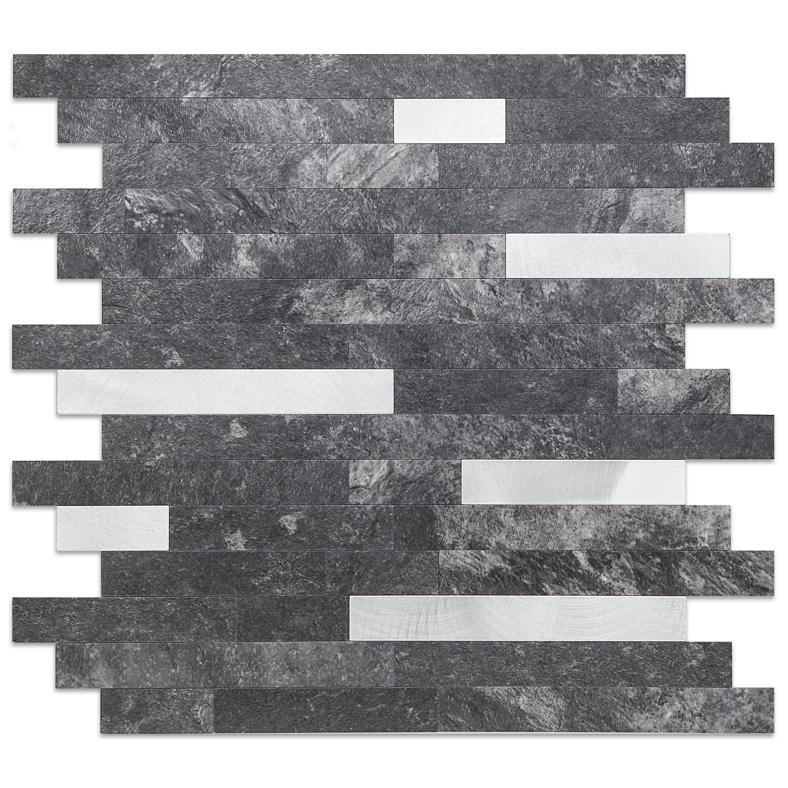 Yipscazo 20 Sheets Peel and Stick Stone Metal Tile Backsplash