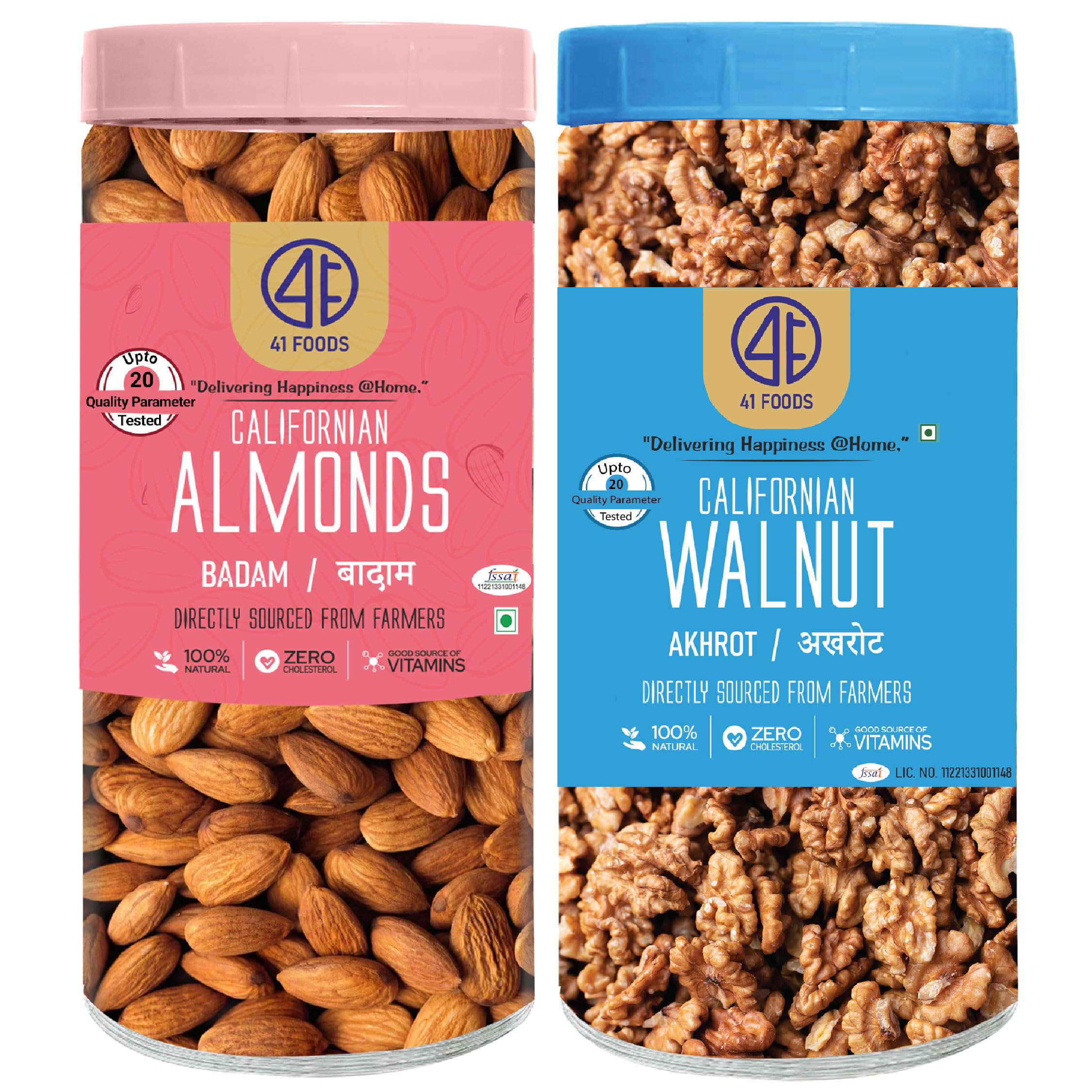 41 Foods Premium Dry Fruits Combo of Almonds and Walnuts | 500 g (250g x 2)-image-16