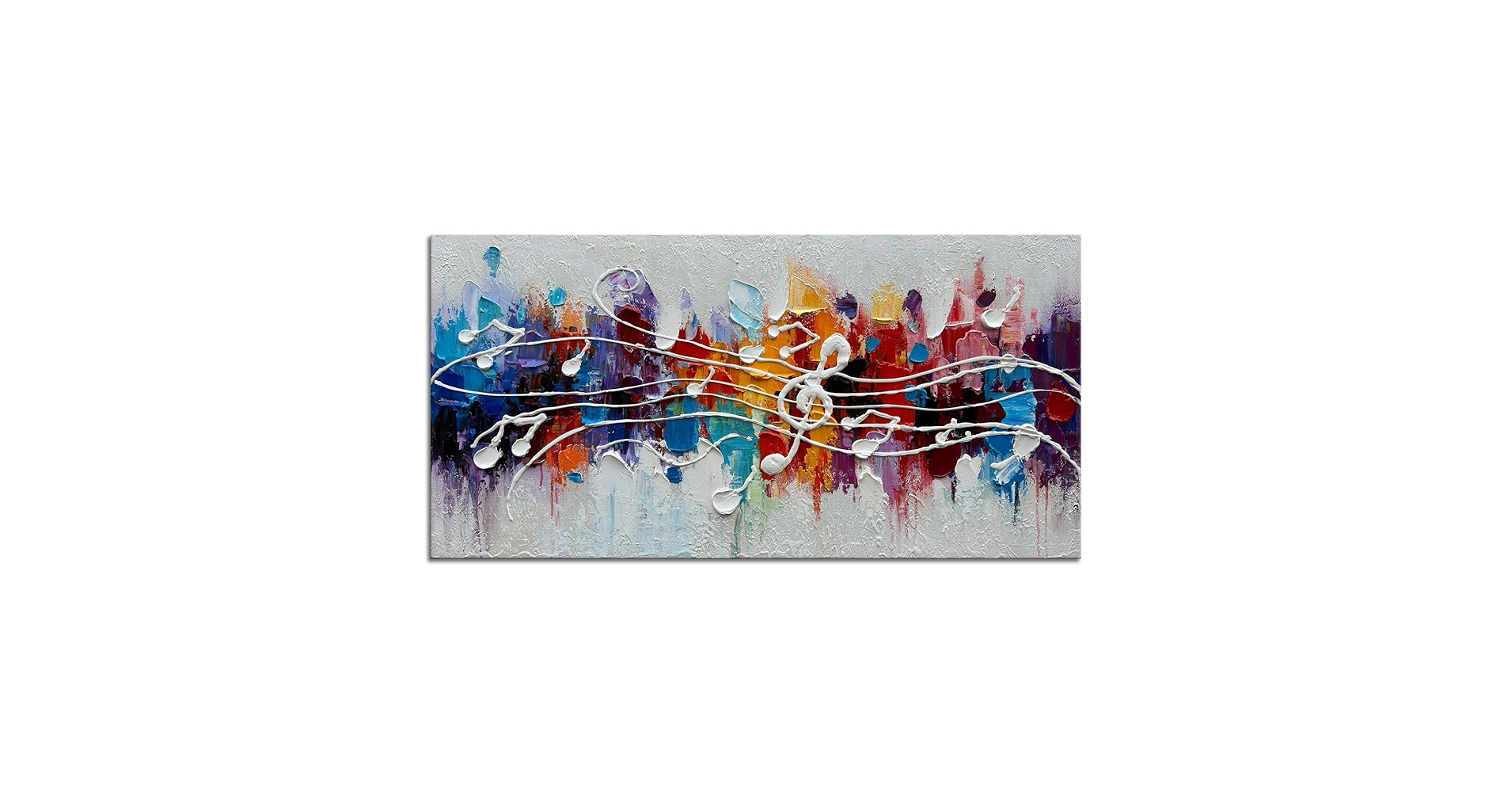 Amazon.com: zoinart Colorful Music Symbol Oil Painting on Canvas