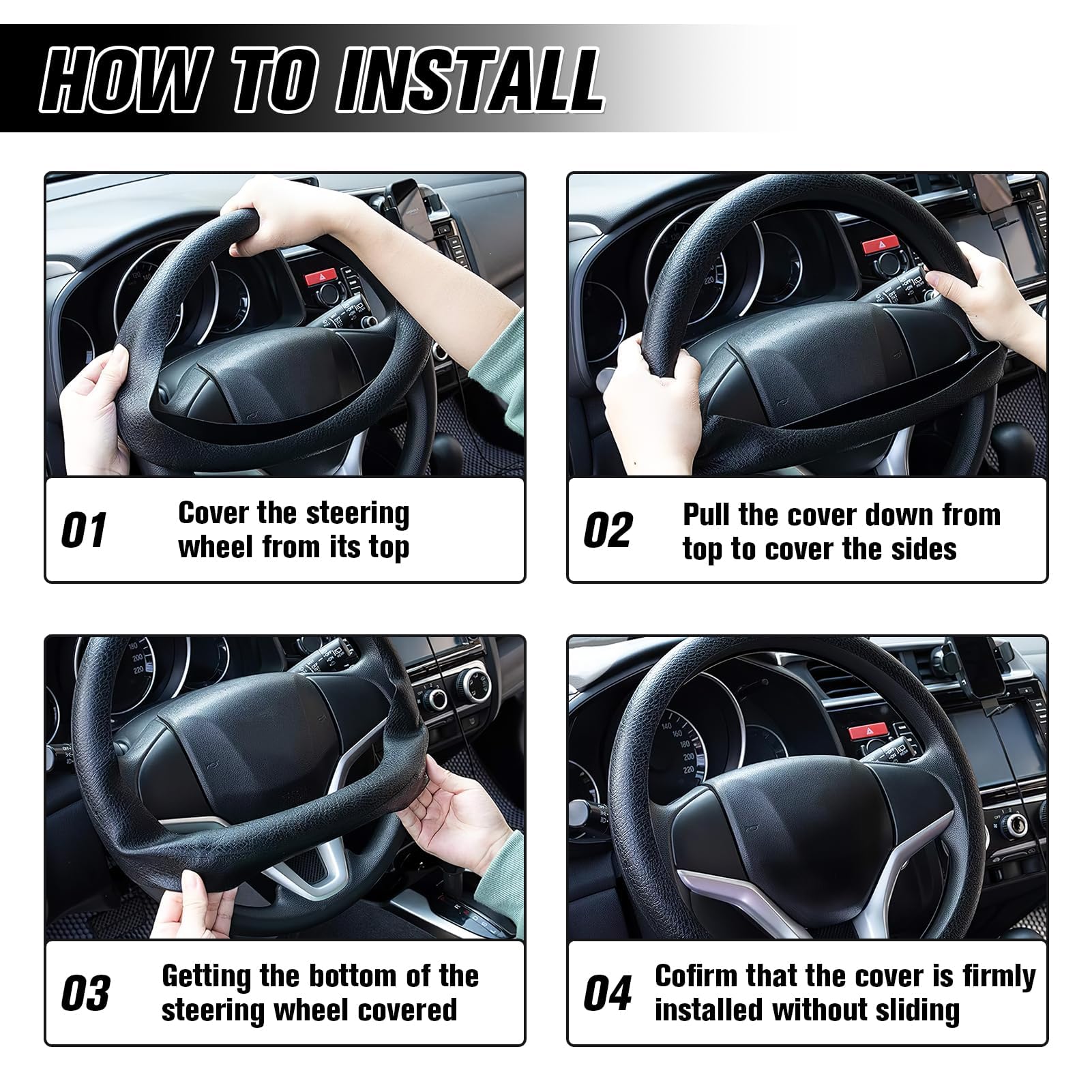 Silikon Lenkradhülle Schwarz - Universal Für 32-40cm Durchmesser, Rutschfest & Atmungsaktiv