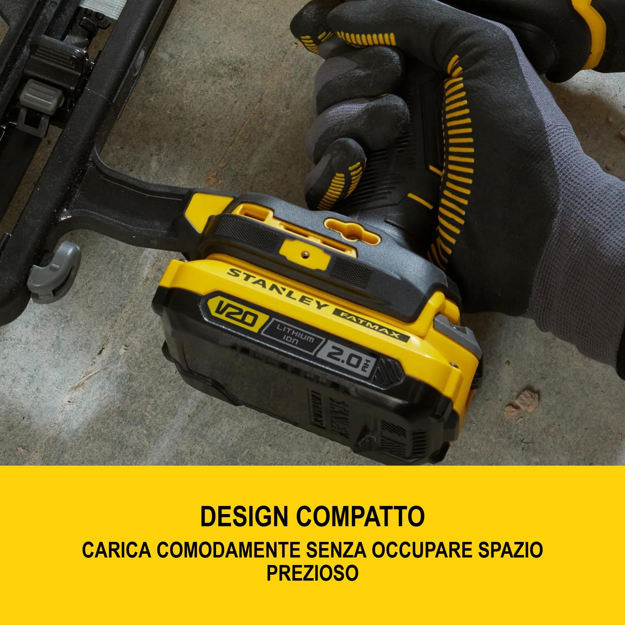 STANLEY FATMAX V20 2.0Ah e caricabatterie 1.25A, 18V, SFMCB10D1-QW