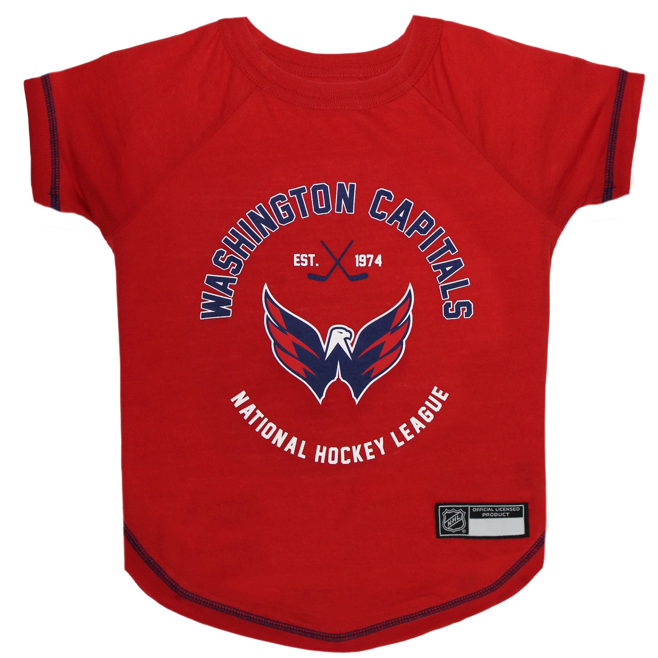 NHL PET TEE Shirt - Washington Capitals Ice Hockey Team Dog Shirt, Size: X-Large. Soft, Breathable, Stretchable & Washable Pet T-Shirt XL. Cool & Fashionable Pet Shirt for The Capitals Hockey Fan!