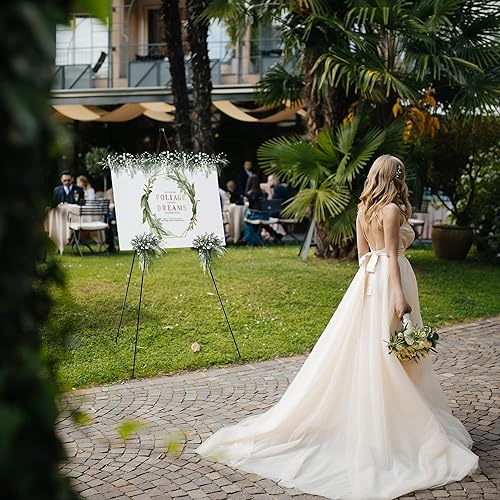 Miniatura 2 de Caballete para exhibir carteles de boda y póster, caballete de 63 pulgadas de alto para soporte de exhibición, caballete portátil plegable para