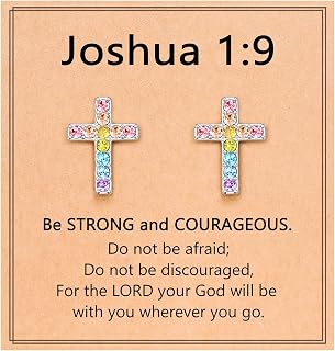 Cross Earrings Confirmation Catholic Christian Religious Christmas Birthday Gifts for Teens Tween Teenager