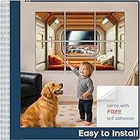 Vista 130 de BUBOS - Paquete de 8 paneles acústicos artísticos y autoadhesivos de insonorización, 48 x 32 pulgadas, acondicionamiento acústico y decorativos