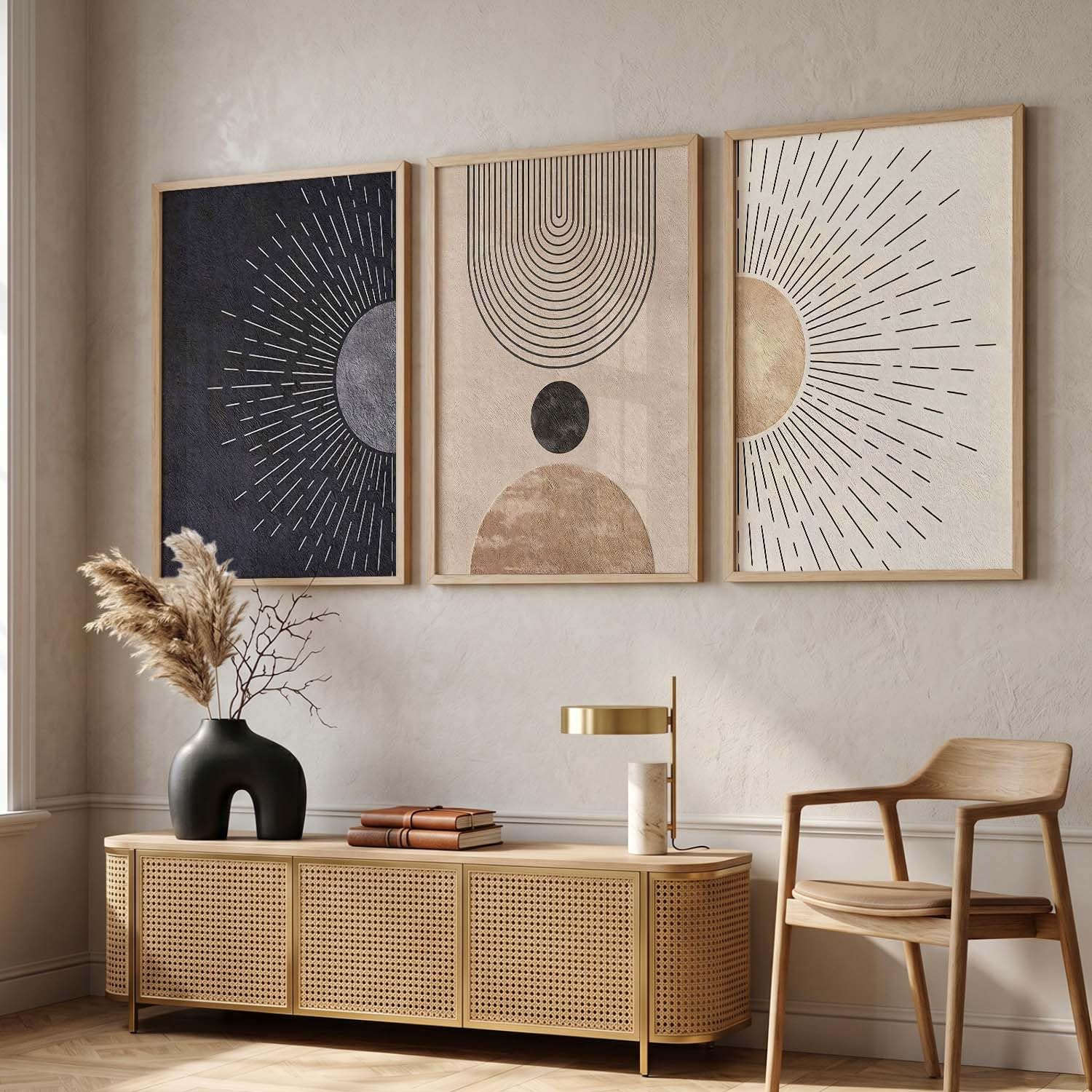 BOHO Wall Art Set - 3 Minimalist Frames -14 BOHO Wall Art Set - 3 Minimalist Frames -14
