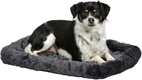 Cama para mascotas MidWest Bolster ideal para cajas de metal para perros se puede lavar a máquina y secar 24 - pulgadas Gris carbón