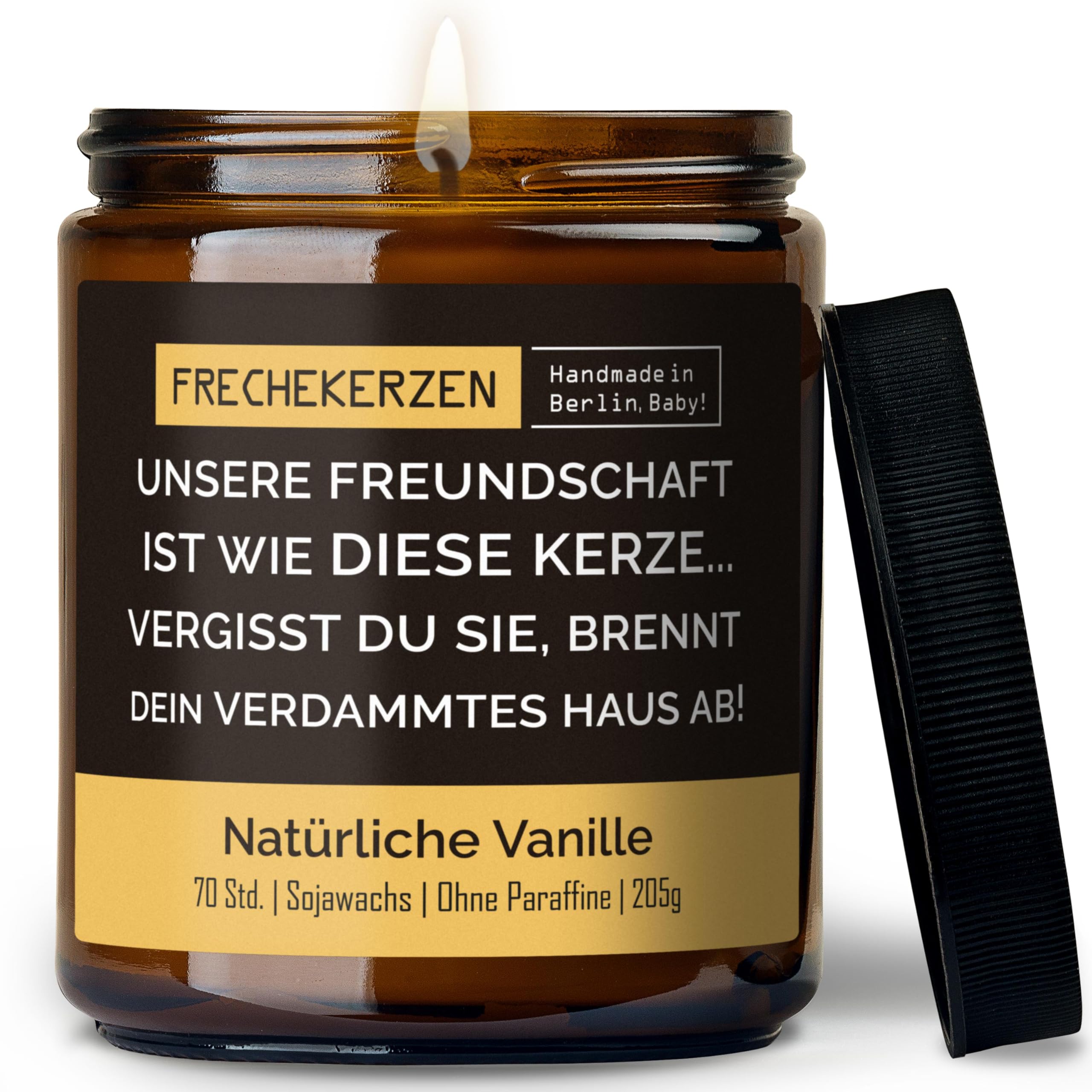 Lustige Duftkerze mit Spruch für Beste FreundIn | Handgemacht aus Sojawachs | In Geschenkbox | Geschenk Freundschaft Freundin Hunde Kollegen Partner Schwester BFF