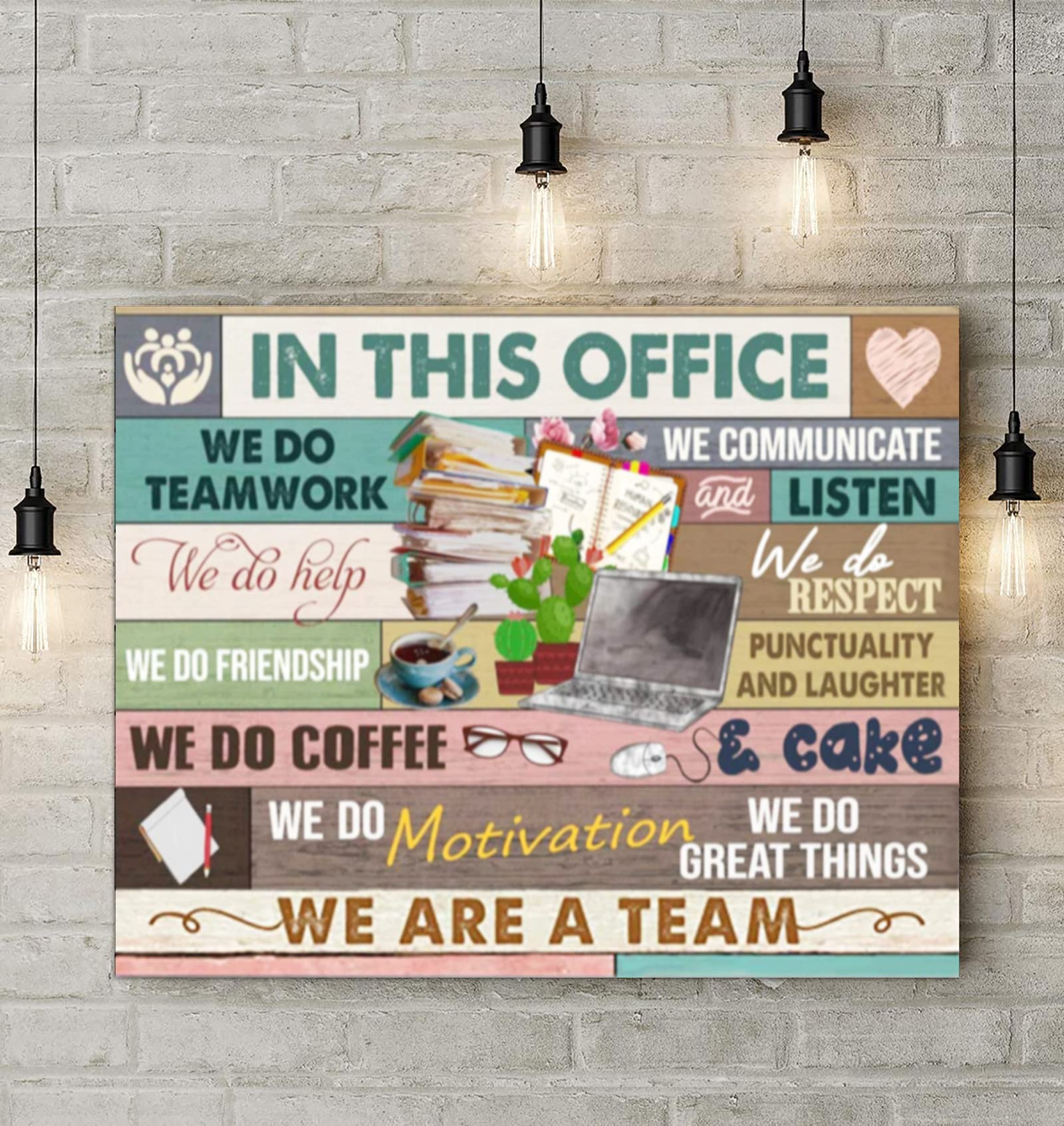 in This Office We are A Team Jigsaw Puzzle for Adults 300 Piece Challenge Puzzles Inspirational Quotes Wooden Puzzle Toy DIY Kit Home Office
