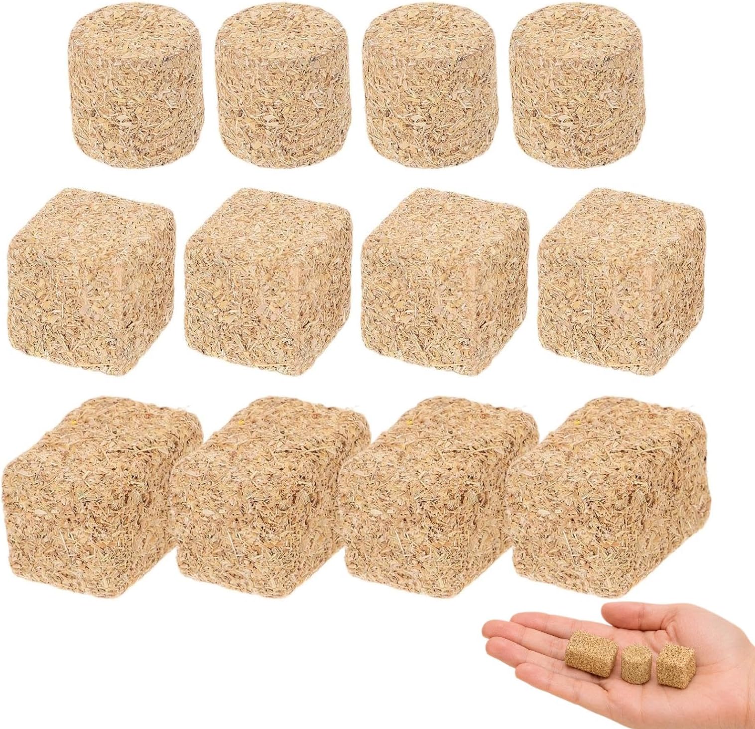 jojofuny 12 PCS Mini Toy Hay Bales Plastic Straw Model 2 x 2 x 2cm