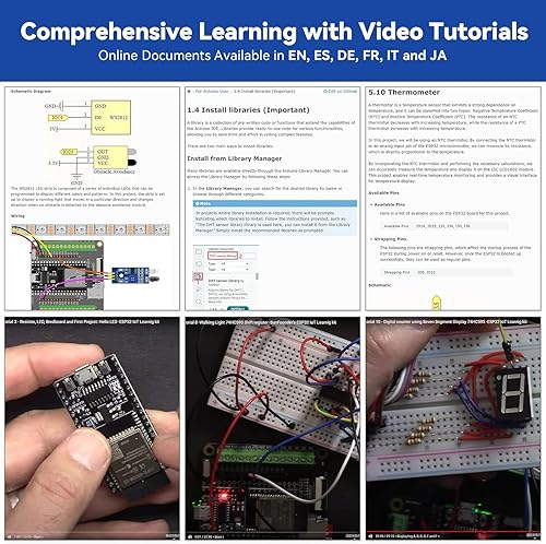Miniatura 7 de SunFounder ESP32 Ultimate Starter Kit (compatible con Arduino) ESP32CAM, compatible con RoHS, Python C Scratch, cursos de video, IoT para ingenieros