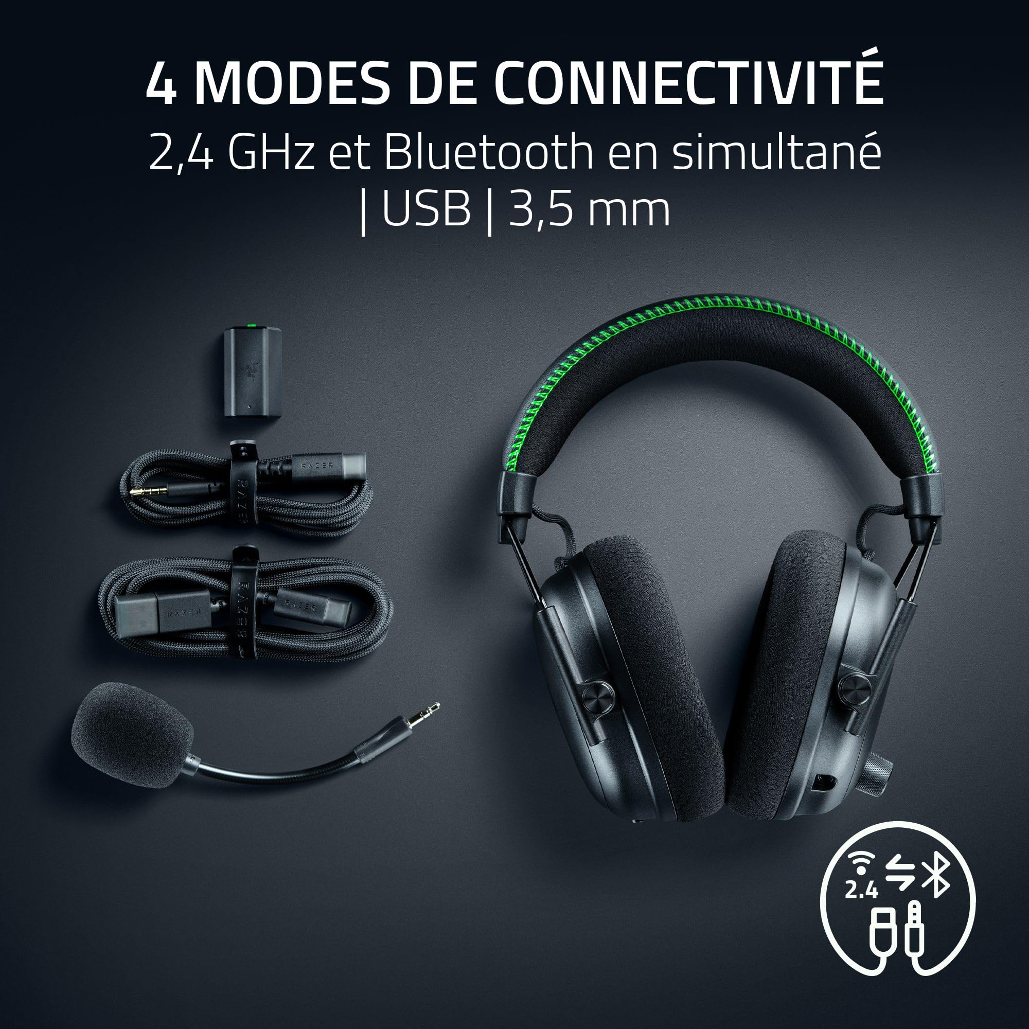 Razer BlackShark V3 Pro 2XKO Edition - Casque sans Fil pour e-Sport avec ANC - Réduction Active du Bruit - Haut-parleurs Triforce 50 mm - HyperSpeed 2,4 GHz et Bluetooth - Xbox/PC | 2XKO