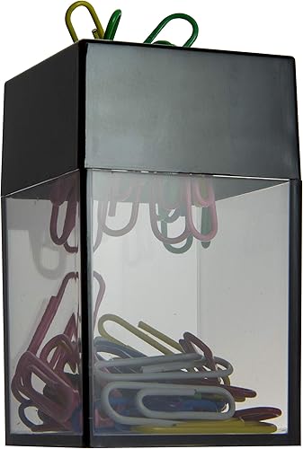 Officemate Magnetic Clip Dispenser, Small, 100 Clip Capacity, Black/Smoke ( 93690)(1 Count (Pack of 2))