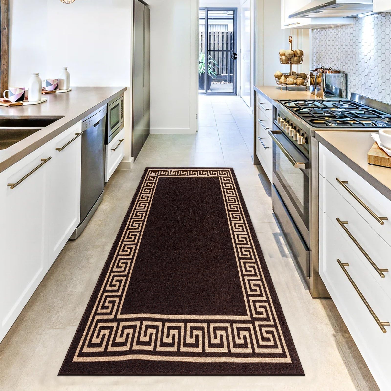 renoazul® Carpet Runners for Hallways Non-Slip Long & Wide Heavy-Duty Plain | 80 x 300 cm Super Absorbent Indoor Stair Carpet and Kitchen Anti-slip Floor Mats - Greeky Rug - Grey & Black — view 158