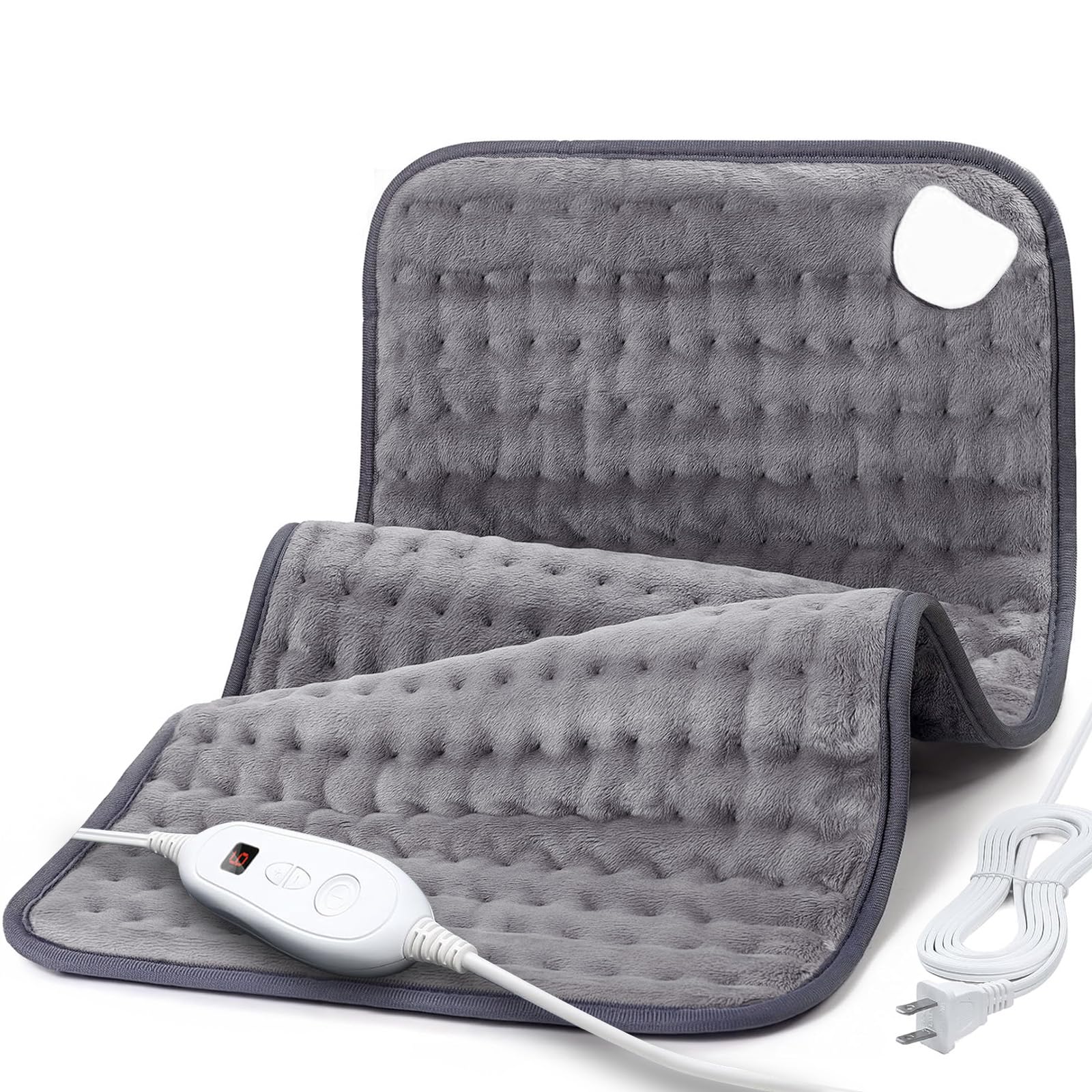 DAILYLIFE Heating Pad for Back Pain Relief, 12"x24" Electric Heating Pads for Cramps, Back, Shoulder and Neck with 6 Heat Settings, Fast-Heating