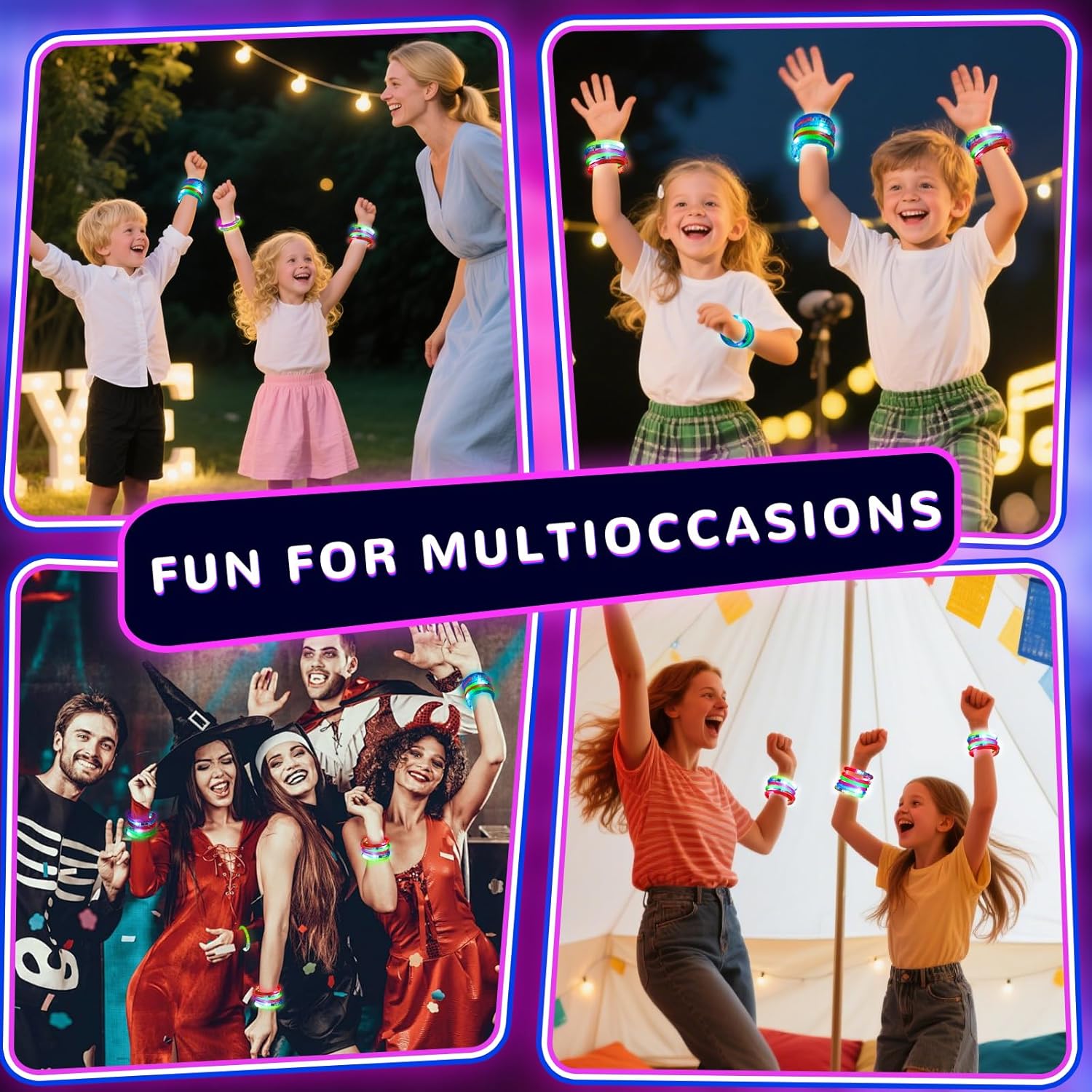 SCIONE 90 Pcs Glow Sticks LED Bracelets, Glow in the Dark Party Supplies for Kids/Adults, Flashing Light up Toys Goodie Bags Stuffers, Neon Rave Accessories Halloween Birthday Party Favors - Image 3