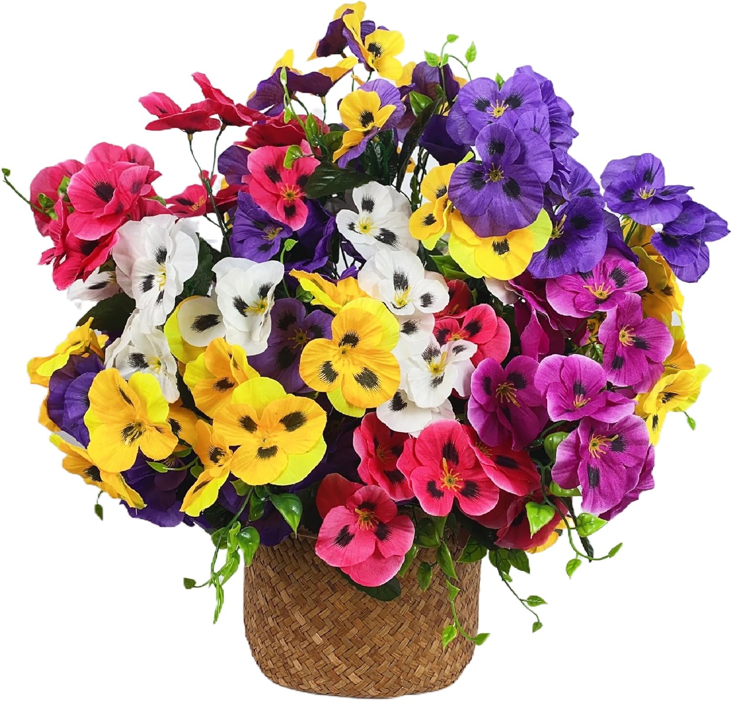 12 Bundles Artificial Pansy Flowers Faux Plastic Wild Flowers Bushes for Home Kitchen Garden Wedding Table Centerpieces Bouquet Arrangement Indoor Outdoor Decor (Mixed Color - 12Pack) - Image 2