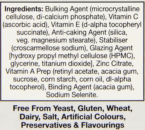 Miniatura 7 de Health Aid Selenio Plus (Vitaminas A, C, E y Zinc) 60 Tabletas