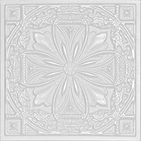 Vista 1 de A La Maison Ceilings R124 Lucas's Shield Foam Glue-up Ceiling Tile (128 sq. ft.Case), Pack of 48, Plain White