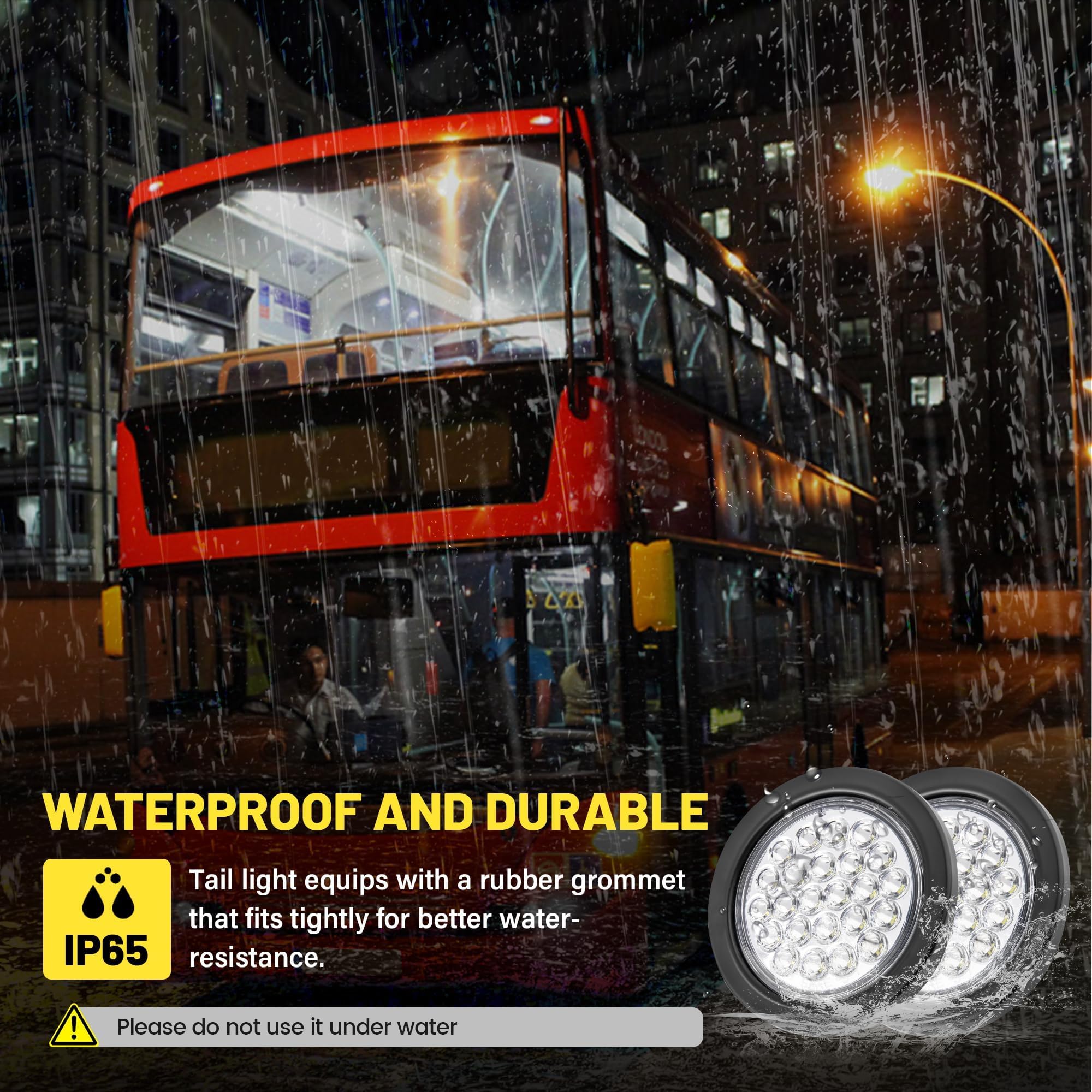 Reverse Lights Oyviny 4 Inch 24LED IFF17 Round LED Trailer Tail Light With  Surface Lumiere Remorque, image size:2000x2000