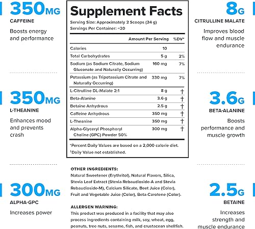 Vista 58 de LEGION - Bebida preentrenamiento de óxido nítrico natural para aumentar la energía, sin creatina, endulzada naturalmente, beta alanina, citrulina