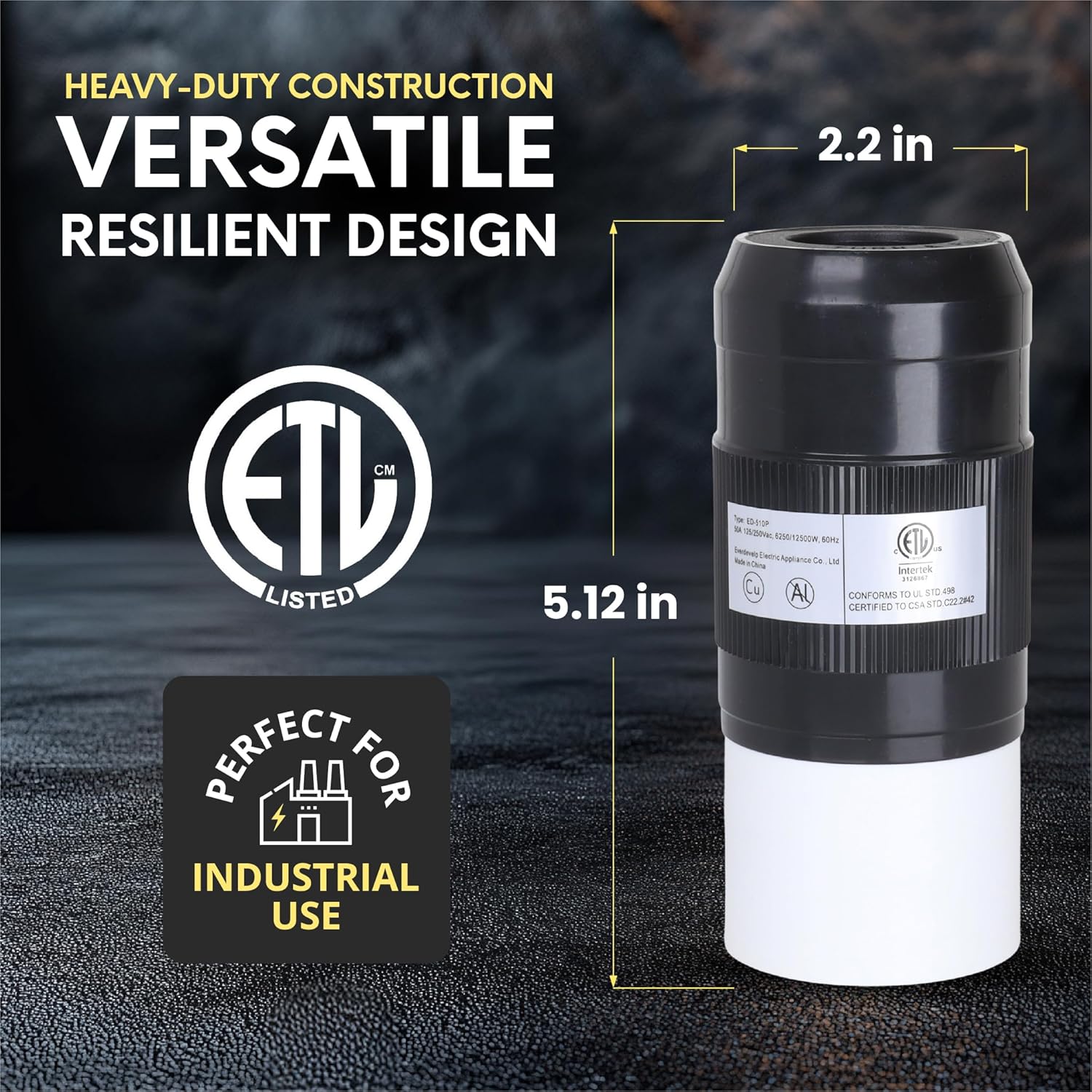 50 Amp Generator Plug (Male) (2 Pack)，50 Amp Generator Connector, 125 Volt/250 Volt, CS6364 Shopcorp 50A Twist Lock RV Plug - CS6365, Twist Lock Adapter, 12500 Watts 3 Pole 4 Wire