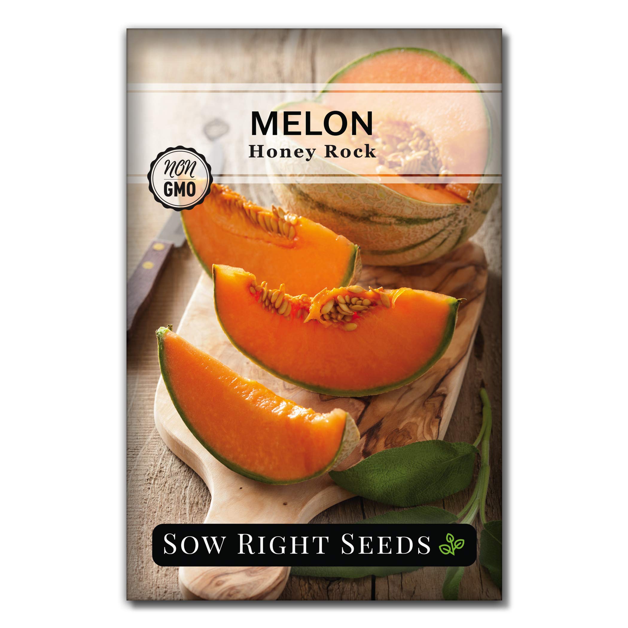 Sow Right Seeds - Honey Rock Melon Seeds for Planting - Non-GMO Heirloom Packet with Instructions to Plant a Home Vegetable Garden - Grow Trusty