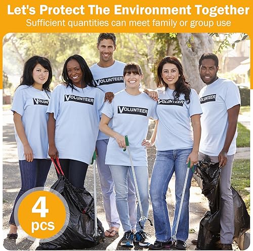 Miniatura 5 de Tatuo 4 piezas de herramienta de agarre de 39 pulgadas con mandíbula giratoria, herramienta de recogida de agarrador de alcance, herramienta de