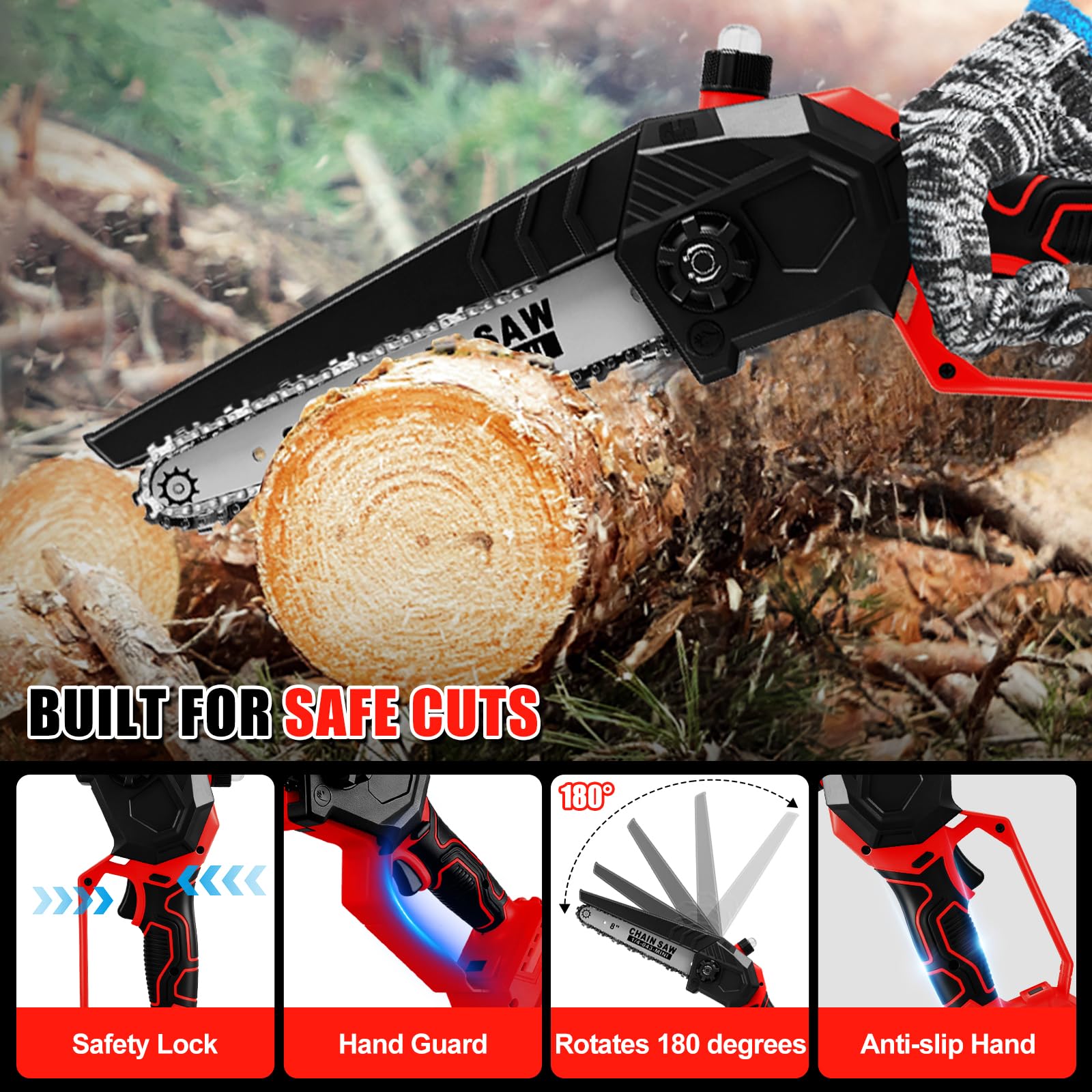 Mini tronçonneuse électrique sans fil 8" pour Milwaukee 18V (sans batterie)