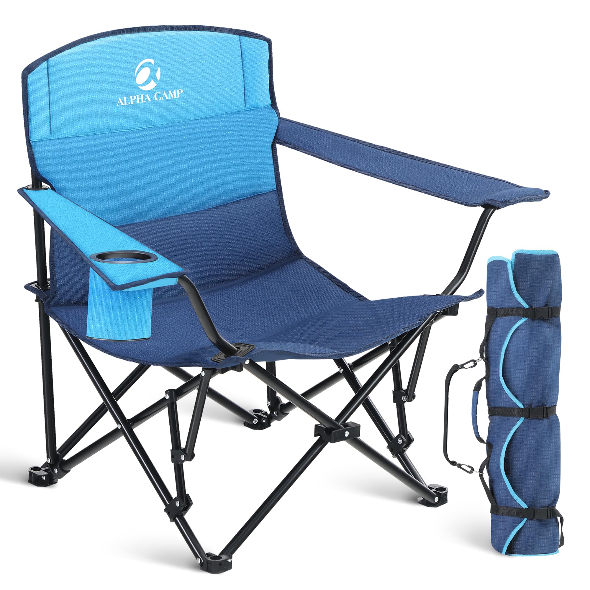LET'S CAMP Padded Folding Camping Chairs Lightweight Outdoor Chair
