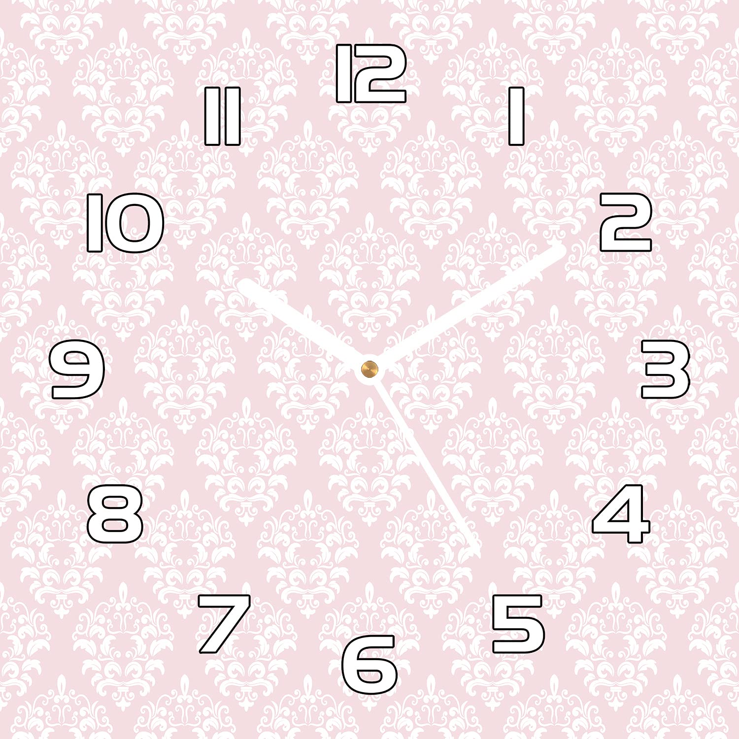 Horloge en verre pour salon moderne et cuisine au motif Damassé Pastel