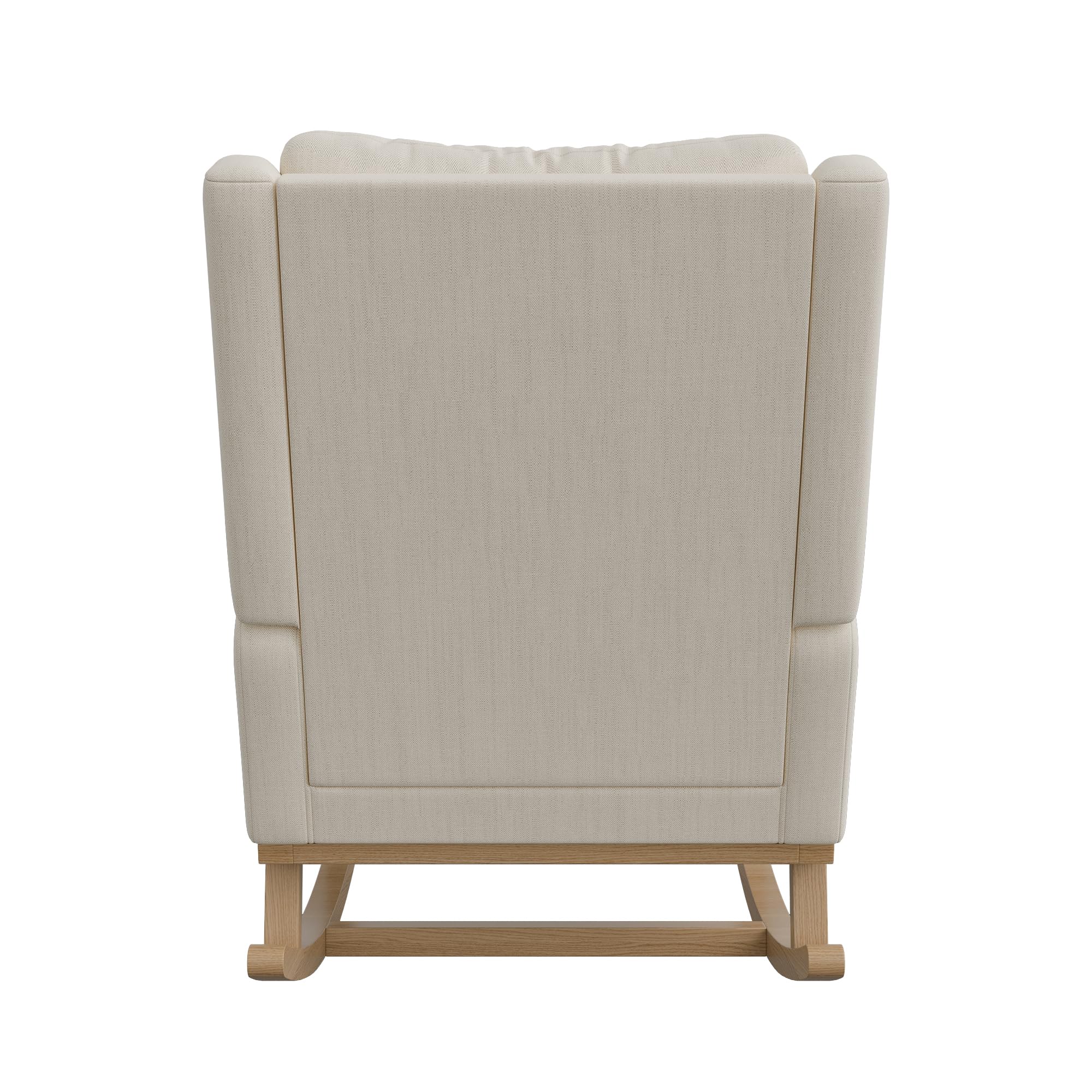 Poltrona da Lettura a Dondolo Interni Con Braccioli e Tasche Laterali, Morbido Lino Beige per Allattamento (Tasche Laterali, Beige)