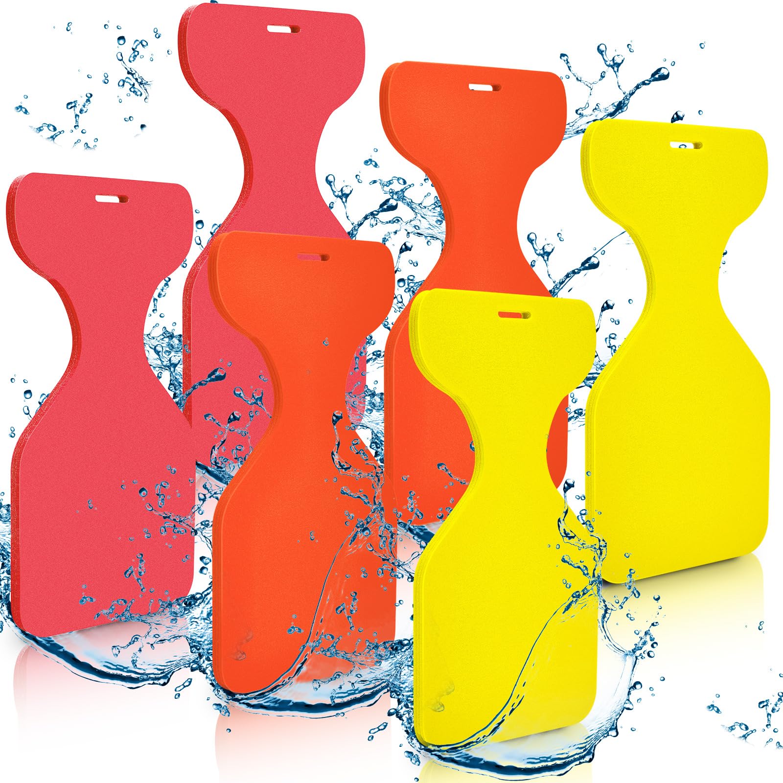 6 Pcs Water Solid Saddle Floats Set Buoyant Comfortable Foam Water Resistant Floating Seat Long Reliable Saddle Lounger for Adults Kids, Beach Pool Lake Water Park