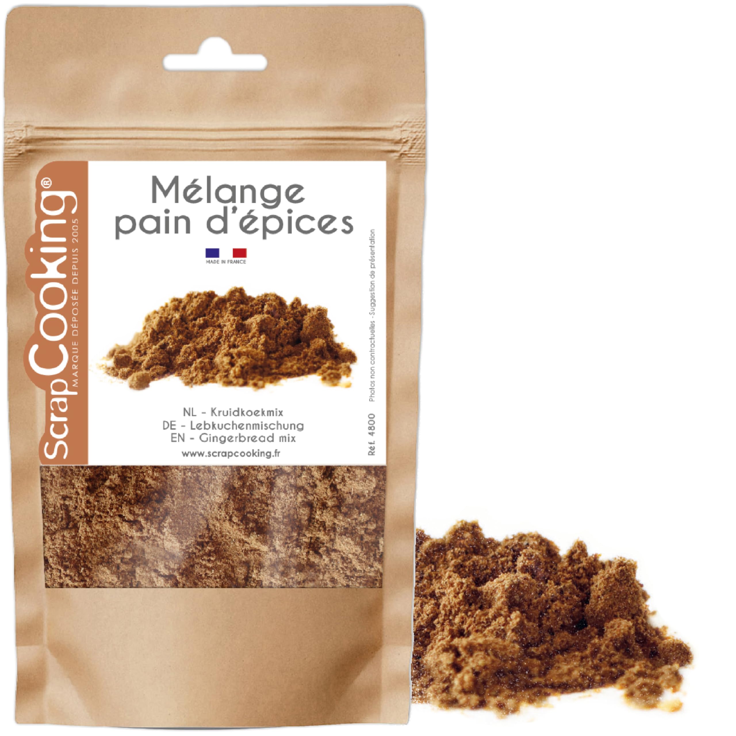 ScrapCooking - Mélange Pain d'Épices en Poudre 50 g - Pour Pâtisseries, Gâteaux, Cake Maison Pain d'Épices, Biscuits de Noël - Fabriqué en France - Ingrédient Cuisine Cannelle - 4800